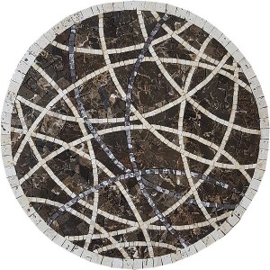 Мозаїчне панно Лінії МПП-1 Marqvina Black d 600 мм