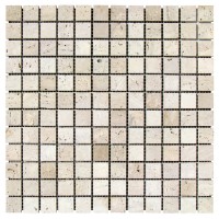 Мозаїчна плитка Травертин Travertine Classic 23x23x6 мм МКР-2СН Матова | Негалтована
