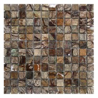 Мозаичная плитка мрамор Bidasar Brown 23х23x6 мм МКР-2П Полированная