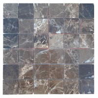 Мозаїчна плитка на сітці мармур Emperador Medium 48x48x6 мм МКР-3П Полірована