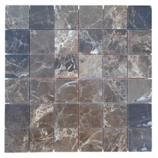 Мозаїчна плитка на сітці мармур Emperador Medium 48x48x6 мм МКР-3П Полірована