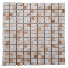 Мозаїка мармур Giallo Siena, Giallo Cleopatra, Giallo Atlantida 15x15x6 мм МКР-4ПВ Полірована