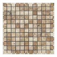 Мозаїчна плитка Травертин Travertine Classic 23x23x6 мм МКР-2П Полірована