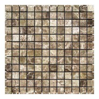 Мозаїчна плитка мармур Emperador Dark TR 23x23x6 мм МКР-2СН Матова | Невалтована