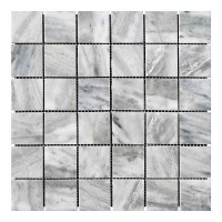 Мозаїчна плитка мармур Grey Mix 48x48x6 мм МКР-3П Полірована