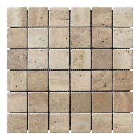 Мозаичная плитка Travertine Classic 48х48x6 мм МКР-3СВА Матовая | Галтованная | Античная