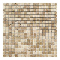 Мозаїчна плитка Травертин Travertine Classic 15x15x6 мм МКР-4П Полірована