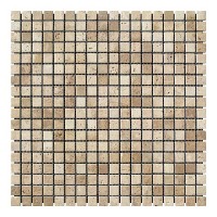 Мозаичная плитка Travertine Classic 15x15x6 мм МКР-4СВ Матовая | Галтованная