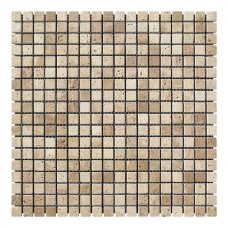 Мозаїчна плитка Травертин Travertine Classic 15x15x6 мм МКР-4СВ Матова | Галтована