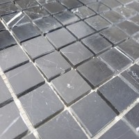 Мозаїчна плитка мармур Nero Marquina 23x23x6 мм Полірована, МКР-2П