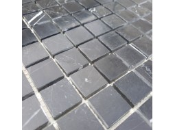 Мозаїчна плитка мармур Nero Marquina 23x23x6 мм Полірована, МКР-2П