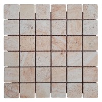 Мозаїка плитка пісковик Gold 48х48x6 мм, Матова | Галтована, МКР-3СВ 