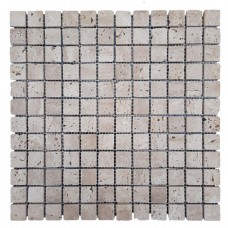 Мозаїчна плитка Травертин Travertine Classic 23x23x6 мм МКР-2СВА Матова | Галтована | Антична