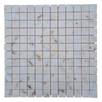 Мозаїчна плитка White Mix Gold 23x23x6 мм МКР-2П Полірована