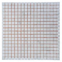 Мраморная мозаичная плитка White Mix, 15x15x6 мм, Полированная, МКР-4П
